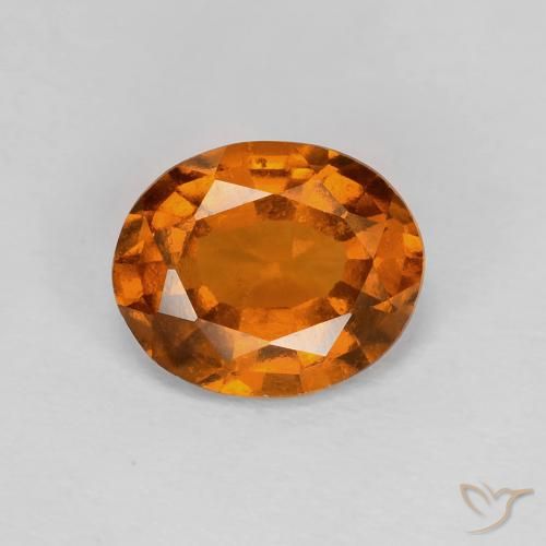 1.70ct طبيعي Medium Dark-Orange هيسونيت غارنيت, بيضوي, VVS-VS
