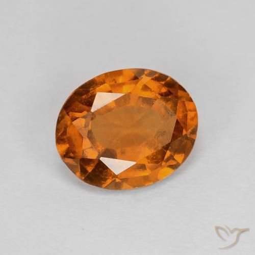 هيسونيت غارنيت Medium Dark-Orange طبيعي، بيضوي، 1.70 قيراط، VVS-VS