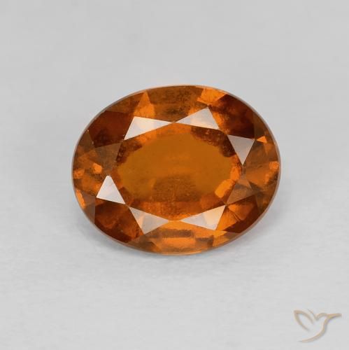 2.02ct طبيعي برتقالى محمر عقيق هيسونيت, بيضوي, VVS-VS