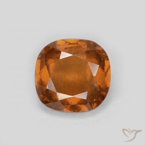 1.12ct طبيعي Medium Dark-Orange عقيق هيسونيت, وسادة, قليلا جدا