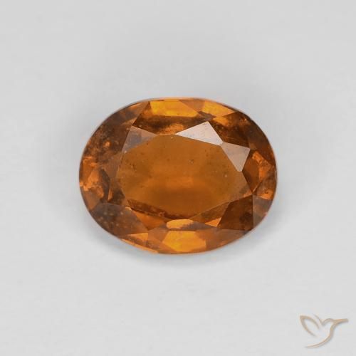 1.29ct طبيعي برتقالى غامق عقيق هيسونيت, بيضوي, قليلا جدا