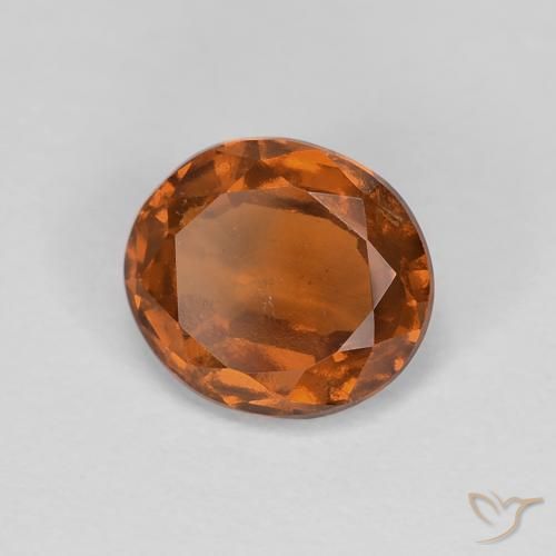 هيسونيت غارنيت Medium Dark-Orange طبيعي، بيضوي، 1.21 قيراط، قليلا جدا