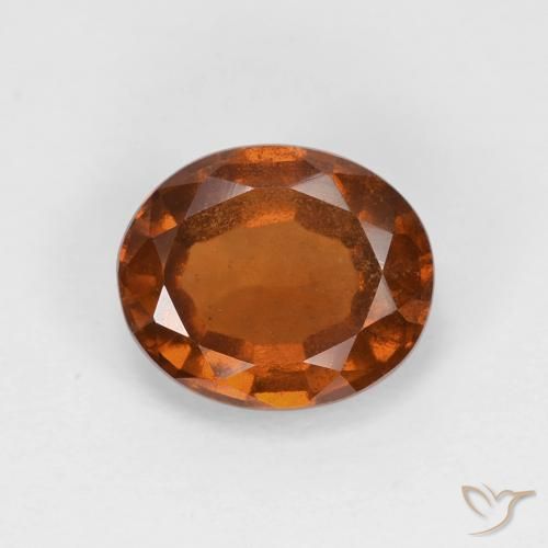 1.74ct طبيعي برتقالى غامق عقيق هيسونيت, بيضوي, قليلا جدا