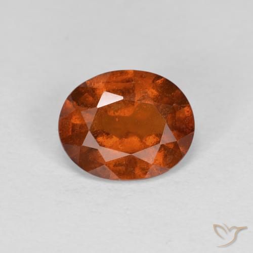 1.02ct طبيعي برتقالى كهرمانى هيسونيت غارنيت, بيضوي, قليلا جدا