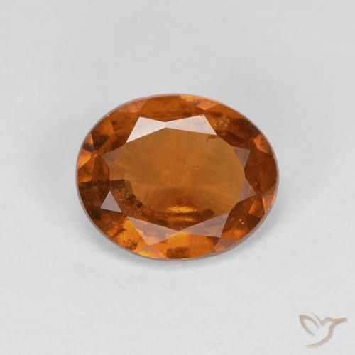1.29ct طبيعي برتقالى غامق هيسونيت غارنيت, بيضوي, قليلا جدا