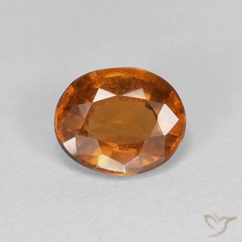 1.26ct طبيعي برتقالى محمر عقيق هيسونيت, بيضوي, قليلا جدا