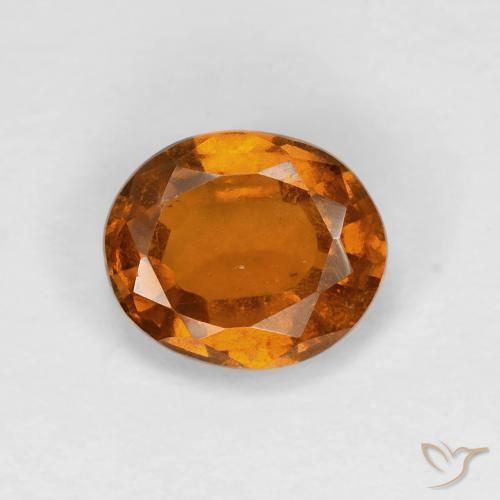 1.59ct طبيعي برتقالى غامق عقيق هيسونيت, بيضوي, قليلا جدا