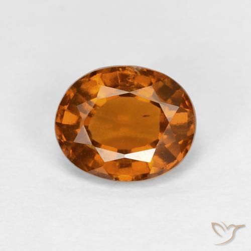 1.52ct طبيعي Medium Dark-Orange هيسونيت غارنيت, بيضوي, قليلا جدا