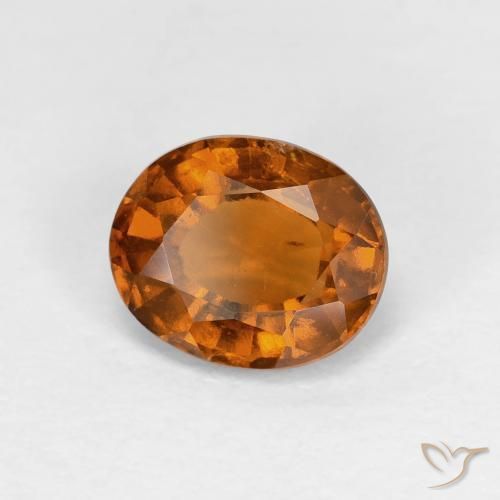 هيسونيت غارنيت Medium Dark-Orange طبيعي، بيضوي، 1.52 قيراط، قليلا جدا