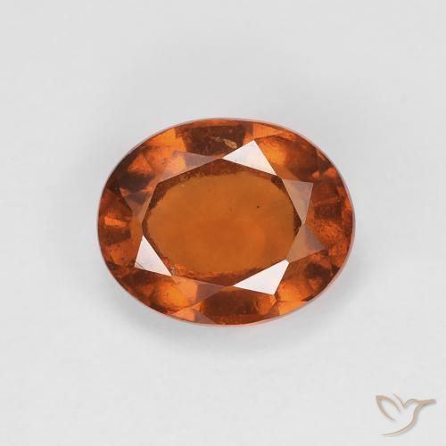 2.28ct طبيعي Medium Dark-Orange عقيق هيسونيت, بيضوي, VVS-VS