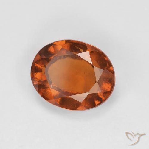 هيسونيت غارنيت Medium Dark-Orange طبيعي، بيضوي، 2.28 قيراط، VVS-VS