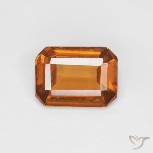 0.97ct طبيعي برتقالى متوسط عقيق هيسونيت, قص الزمرد, VVS-VS