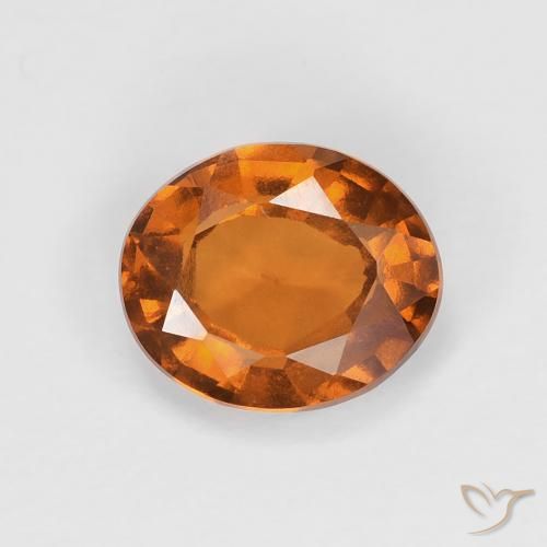 1.60ct طبيعي Medium Dark-Orange عقيق هيسونيت, بيضوي, VVS-VS