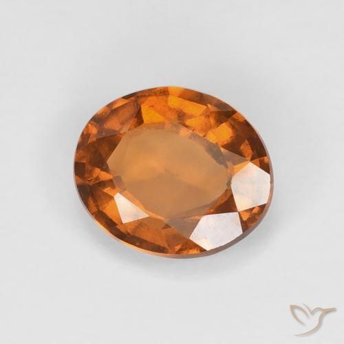 هيسونيت غارنيت Medium Dark-Orange طبيعي، بيضوي، 1.60 قيراط، VVS-VS