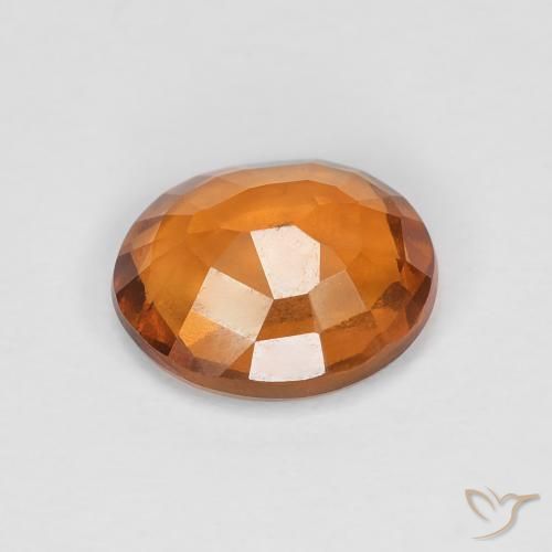 هيسونيت غارنيت Medium Dark-Orange طبيعي، بيضوي، 1.60 قيراط، VVS-VS