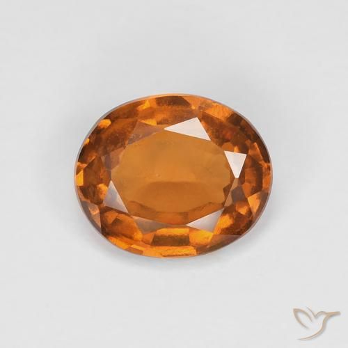 1.32ct طبيعي برتقالى غامق هيسونيت غارنيت, بيضوي, VVS-VS