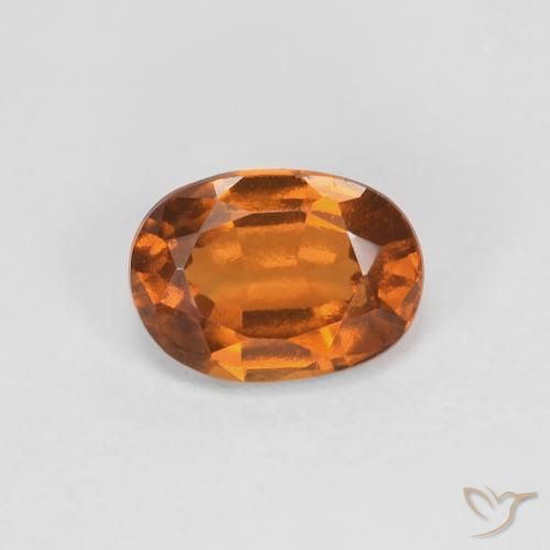 1.27ct طبيعي برتقالى غامق هيسونيت غارنيت, بيضوي, VVS-VS