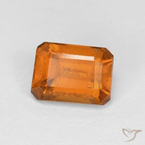 1.41ct طبيعي برتقالى متوسط عقيق هيسونيت, قص الزمرد, VVS-VS