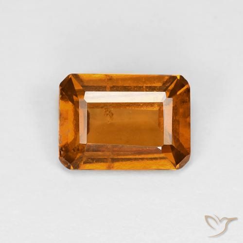 1.02ct طبيعي برتقالى متوسط عقيق هيسونيت, قص الزمرد, قليلا جدا