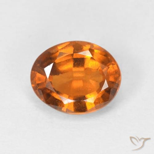 1.46ct طبيعي برتقالى متوسط هيسونيت غارنيت, بيضوي, VVS-VS