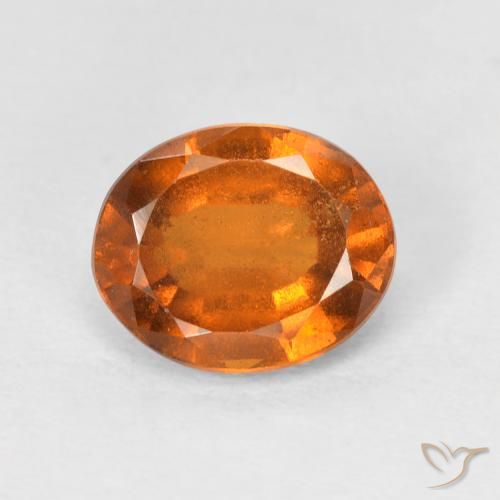 1.72ct طبيعي برتقالى غامق عقيق هيسونيت, بيضوي, قليلا جدا