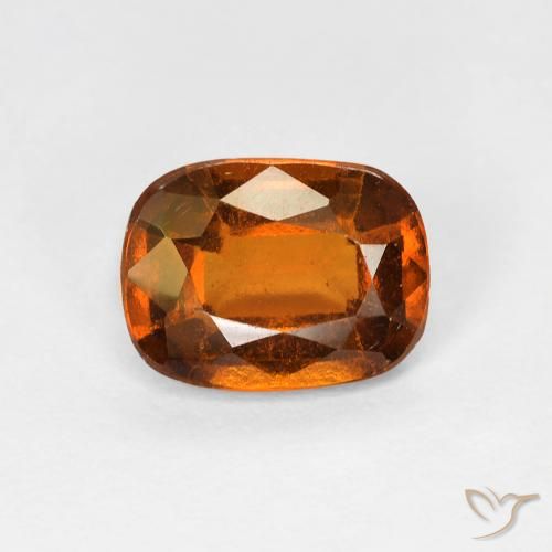 1.58ct طبيعي برتقالى متوسط عقيق هيسونيت, وسادة, قليلا جدا