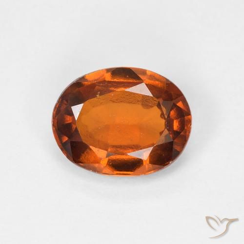 1.16ct طبيعي Medium Dark-Orange هيسونيت غارنيت, بيضوي, قليلا جدا