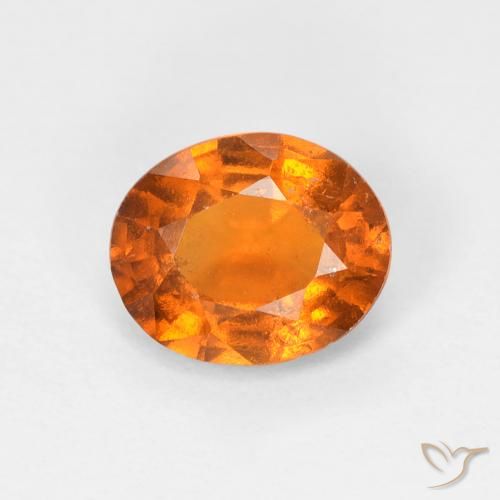 1.28ct طبيعي برتقالى مصفر هيسونيت غارنيت, بيضوي, VS-SI
