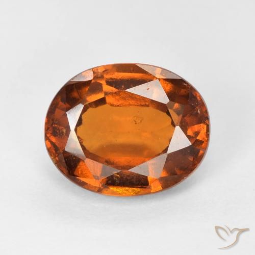 2.41ct طبيعي Medium Dark-Orange عقيق هيسونيت, بيضوي, قليلا جدا
