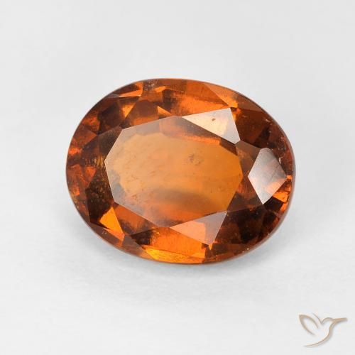 هيسونيت غارنيت Medium Dark-Orange طبيعي، بيضوي، 2.41 قيراط، قليلا جدا