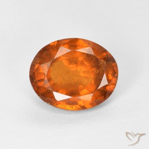 1.56ct طبيعي Medium Dark-Orange هيسونيت غارنيت, بيضوي, VS-SI