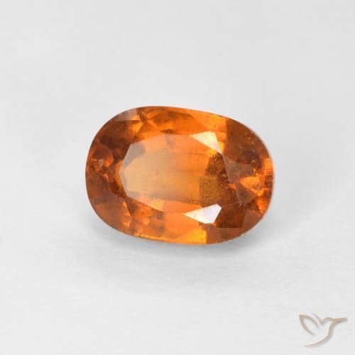هيسونيت غارنيت Medium Dark-Orange طبيعي، بيضوي، 1.32 قيراط، قليلا جدا