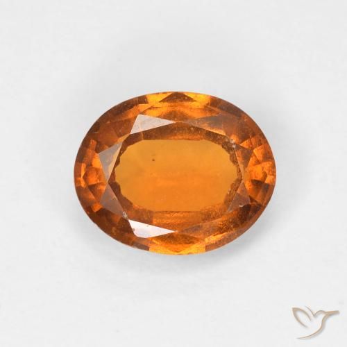 1.41ct طبيعي برتقالى غامق عقيق هيسونيت, بيضوي, VVS-VS