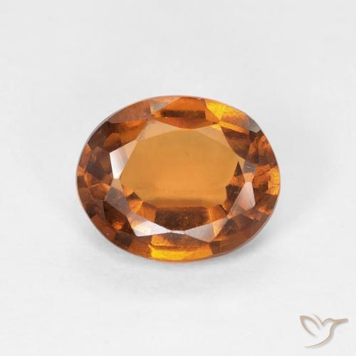 1.45ct طبيعي برتقالى متوسط هيسونيت غارنيت, بيضوي, VVS-VS