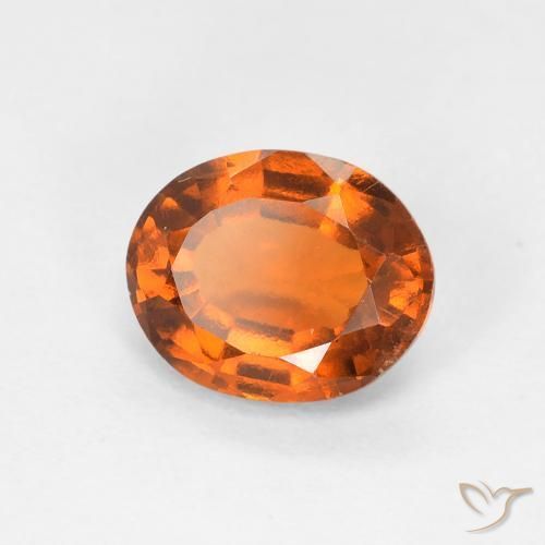 هيسونيت غارنيت Medium Dark-Orange طبيعي، بيضوي، 1.50 قيراط، قليلا جدا