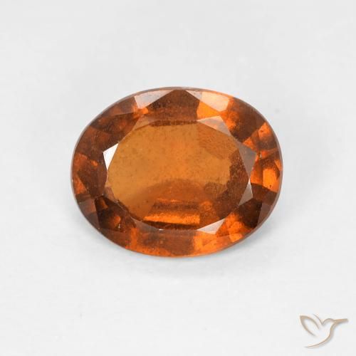 1.38ct طبيعي برتقالى غامق هيسونيت غارنيت, بيضوي, قليلا جدا