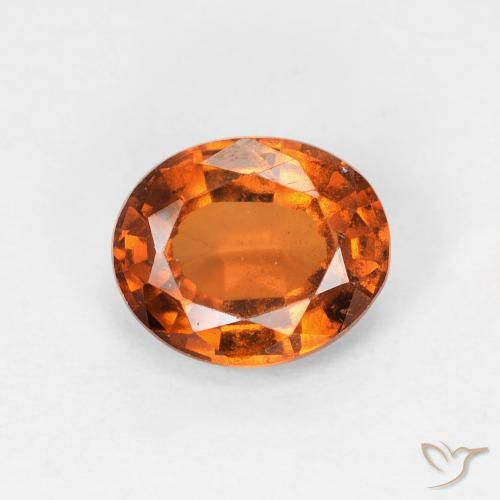 1.36ct طبيعي برتقالى غامق هيسونيت غارنيت, بيضوي, قليلا جدا