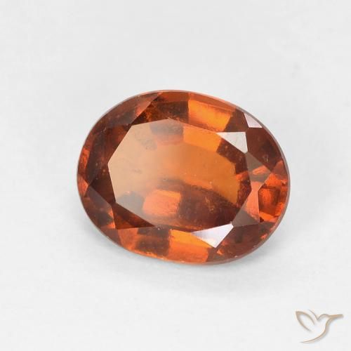 هيسونيت غارنيت Medium Dark-Orange طبيعي، بيضوي، 1.60 قيراط، VVS-VS