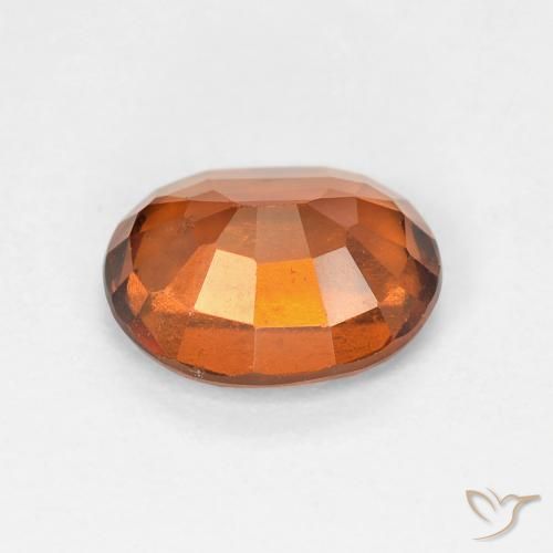 هيسونيت غارنيت Medium Dark-Orange طبيعي، بيضوي، 1.60 قيراط، VVS-VS