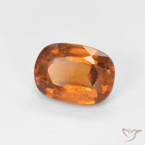 هيسونيت غارنيت Medium Dark-Orange طبيعي، وسادة، 1.15 قيراط، قليلا جدا