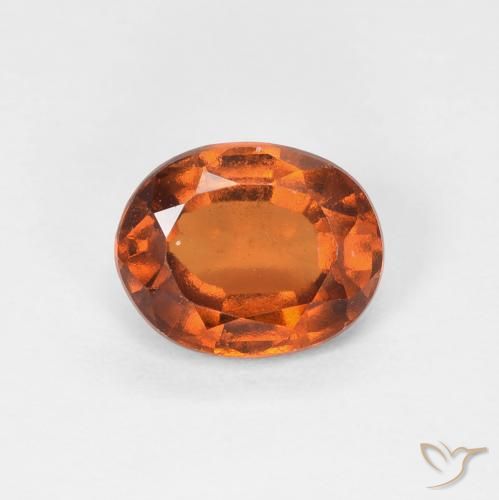 1.53ct طبيعي Medium Dark-Orange هيسونيت غارنيت, بيضوي, قليلا جدا