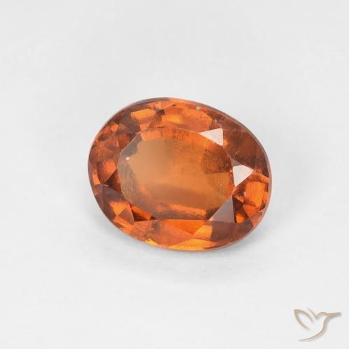 هيسونيت غارنيت Medium Dark-Orange طبيعي، بيضوي، 1.53 قيراط، قليلا جدا