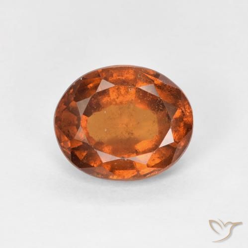 1.75ct طبيعي Medium Dark-Orange هيسونيت غارنيت, بيضوي, قليلا جدا