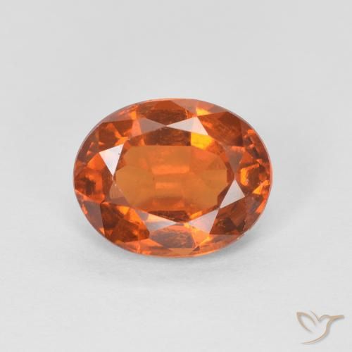 1.56ct طبيعي برتقالى غامق هيسونيت غارنيت, بيضوي, قليلا جدا