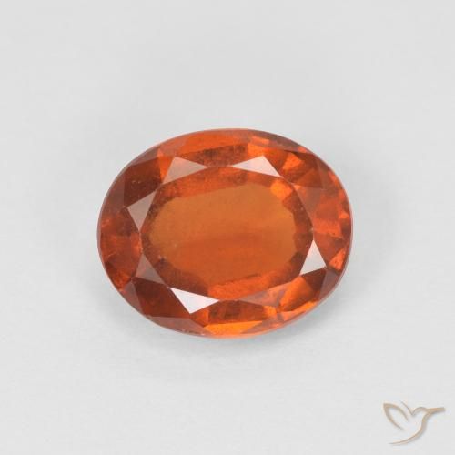 1.47ct طبيعي برتقالى محمر هيسونيت غارنيت, بيضوي, قليلا جدا