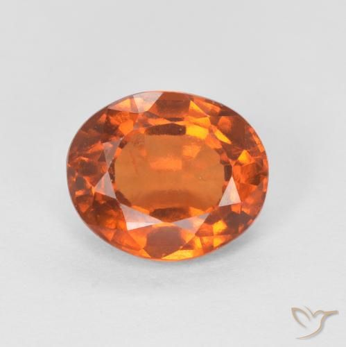 1.51ct طبيعي Medium Dark-Orange عقيق هيسونيت, بيضوي, قليلا جدا
