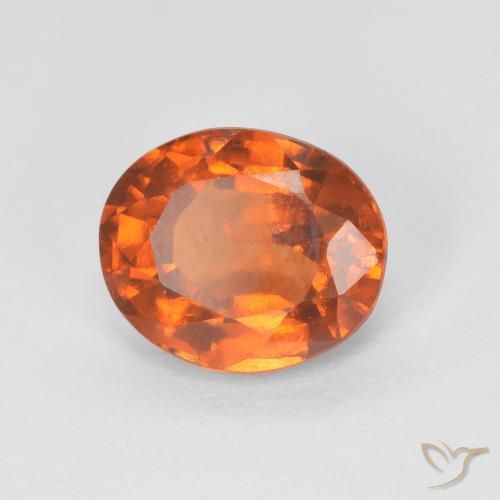 هيسونيت غارنيت Medium Dark-Orange طبيعي، بيضوي، 1.51 قيراط، قليلا جدا