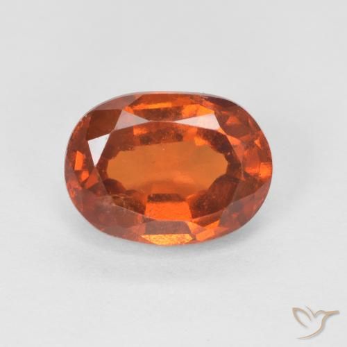 1.44ct طبيعي Medium Dark-Orange هيسونيت غارنيت, بيضوي, قليلا جدا