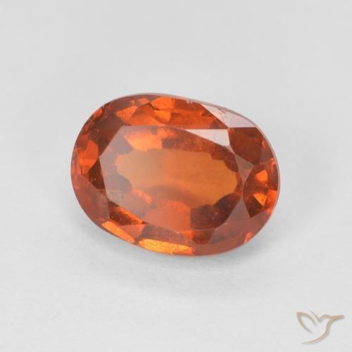 هيسونيت غارنيت Medium Dark-Orange طبيعي، بيضوي، 1.44 قيراط، قليلا جدا