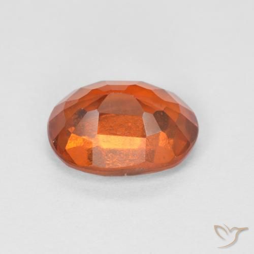 هيسونيت غارنيت Medium Dark-Orange طبيعي، بيضوي، 1.44 قيراط، قليلا جدا